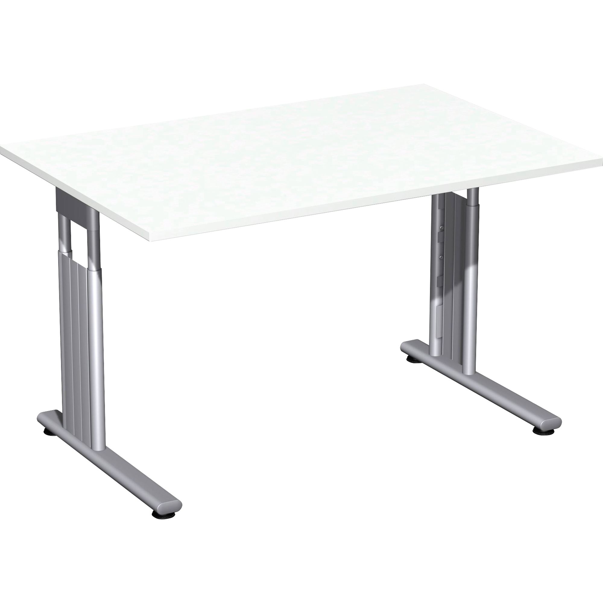 Geramöbel Schreibtisch C Fuß Flex 120 x 68-82 x 80 cm Rechteck silber