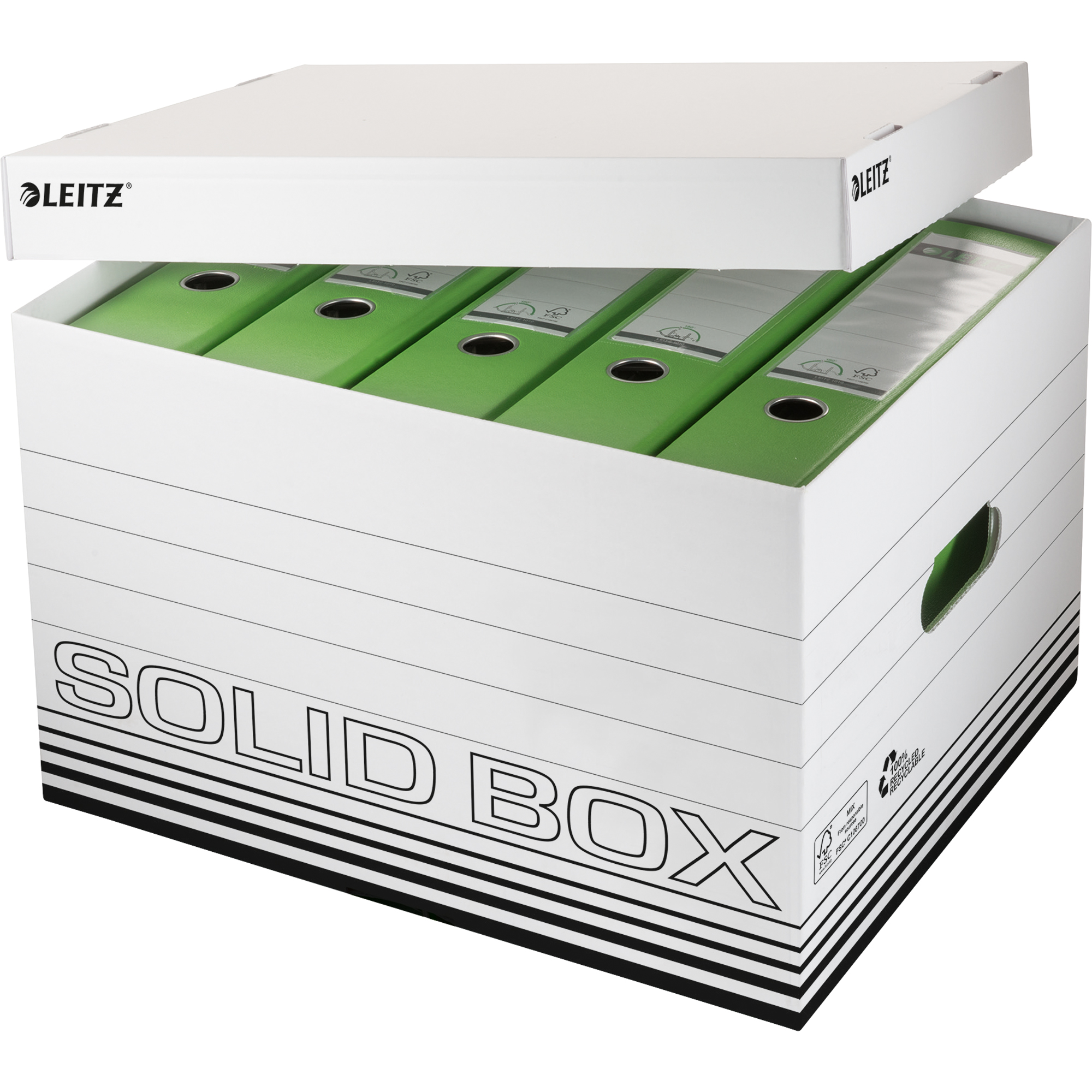 Leitz Archivbox Solid L weiß, schwarz