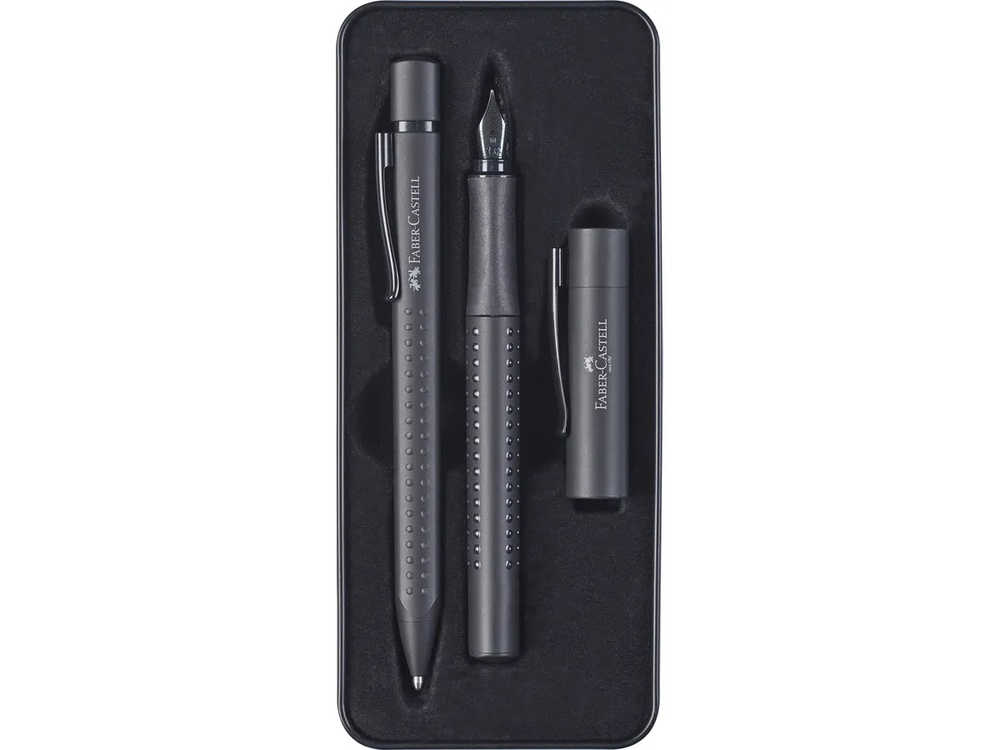 Faber-Castell Füllhalter-Kugelschreiber-Set Grip Edition schwarz