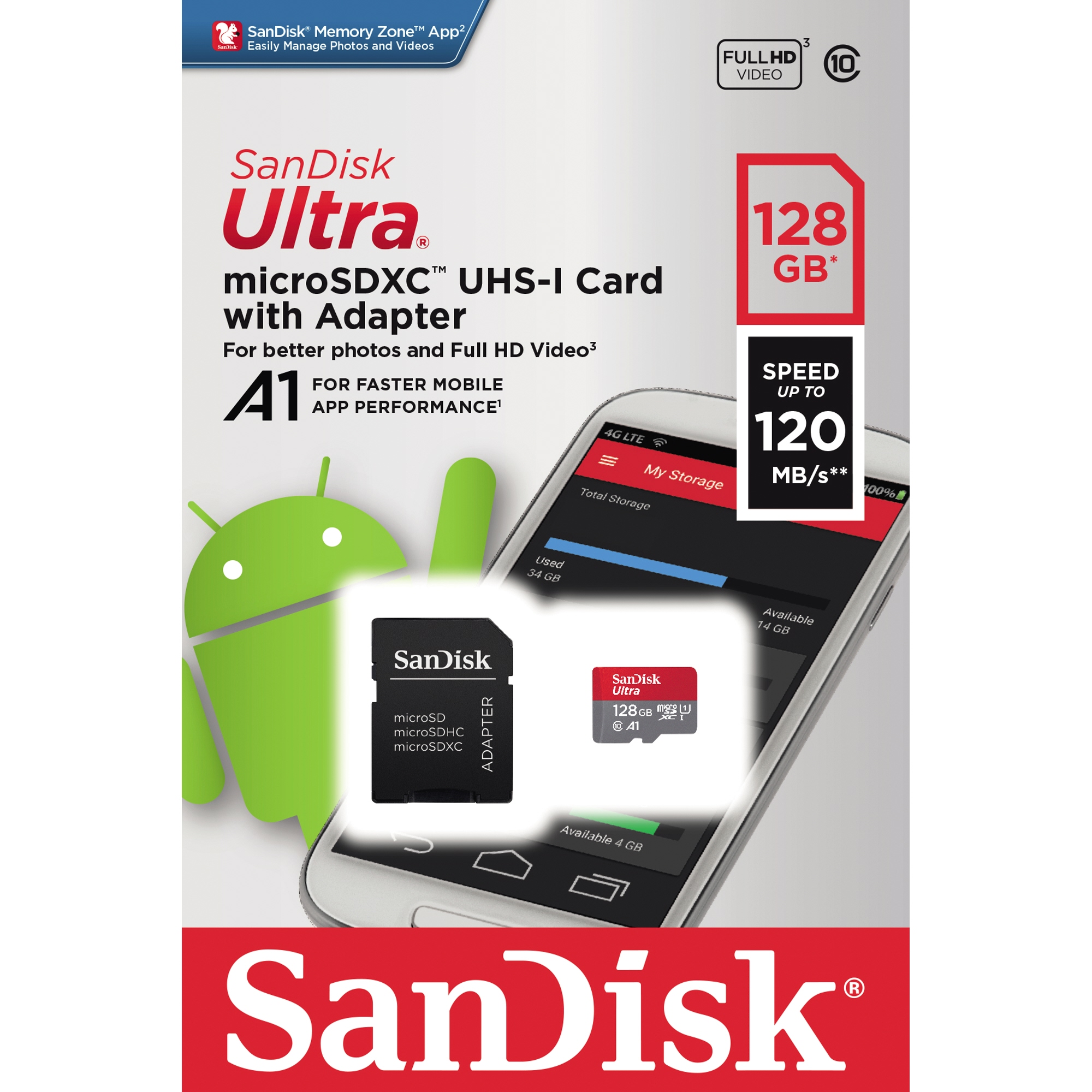 SanDisk Speicherkarte SDSQUA4-128G-GN6MA SDXC 128GB