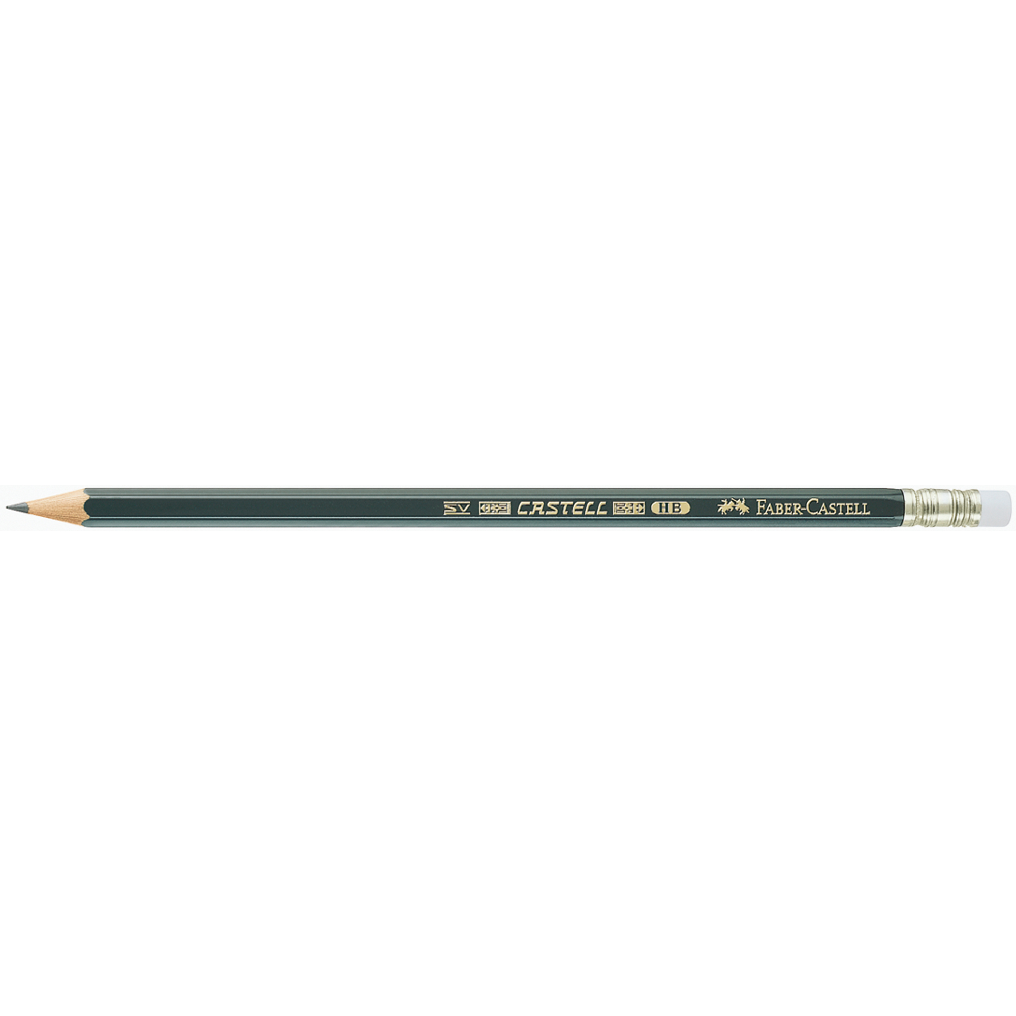 Faber-Castell Bleistift CASTELL® 9000 mit Radierer HB