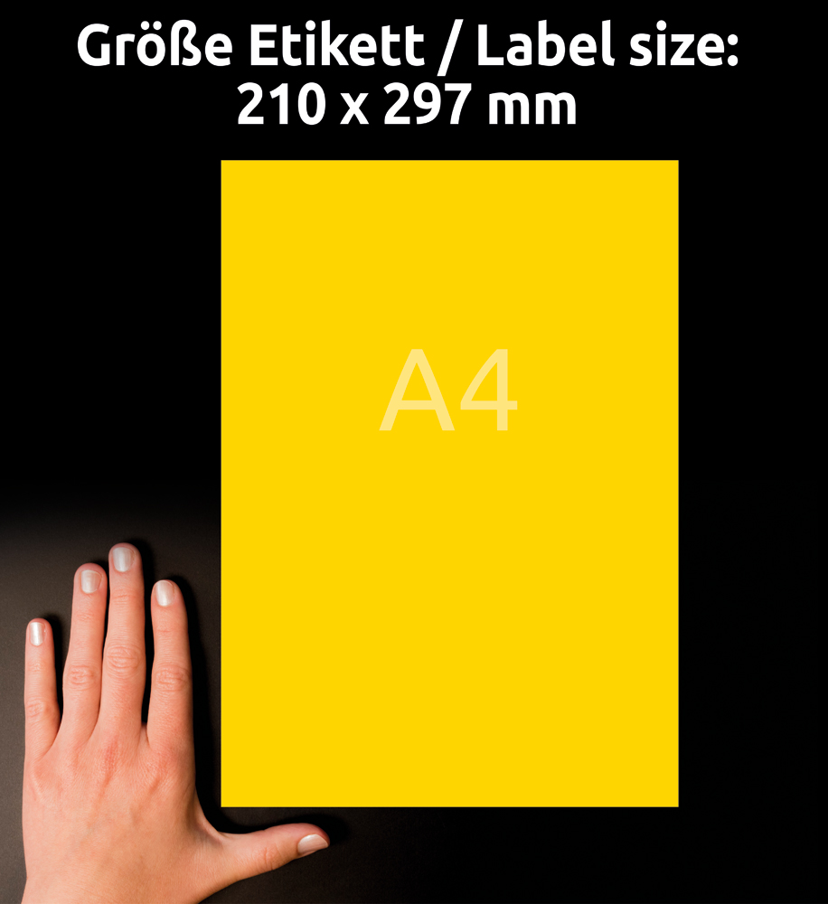Avery Zweckform Universaletikett 210 x 297 mm gelb