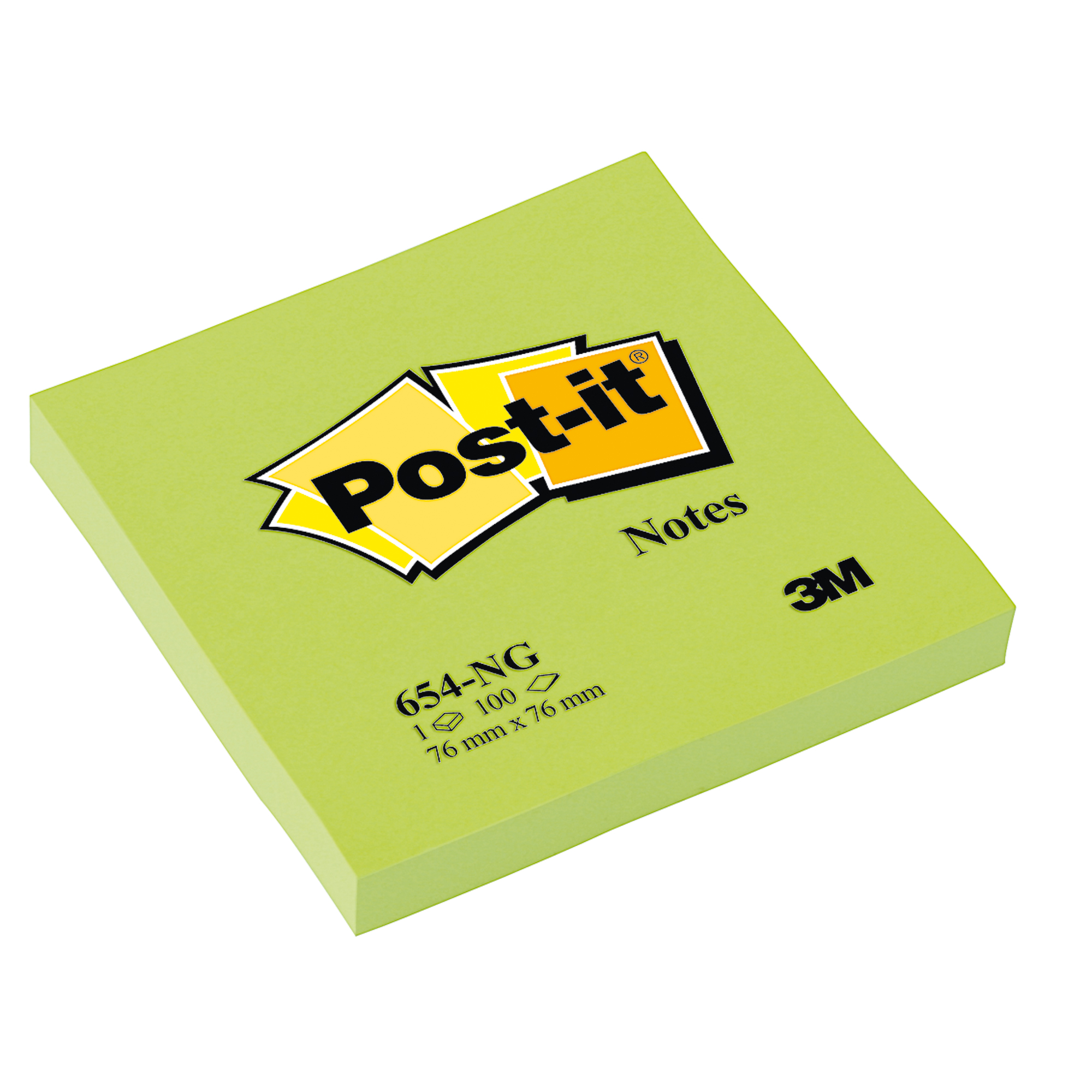 Post-it® Haftnotiz Neon Notes 76 x 76 mm neongrün