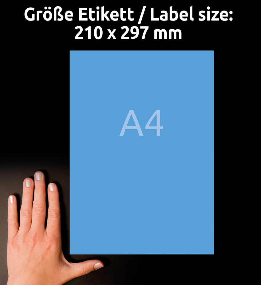 Avery Zweckform Universaletikett 210 x 297 mm blau