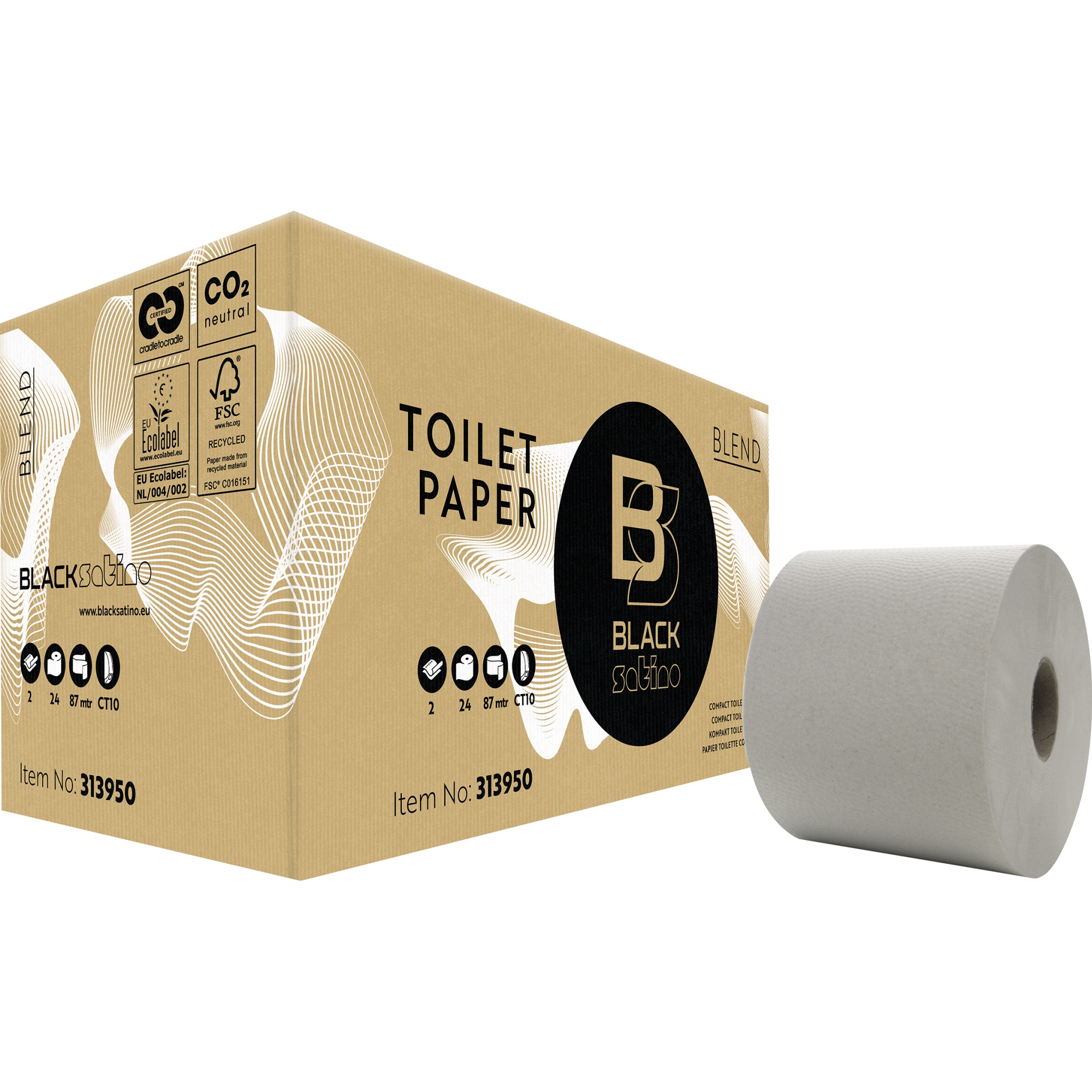 BlackSatino Toilettenpapier Blend CT10 2-lagig 24er Pack