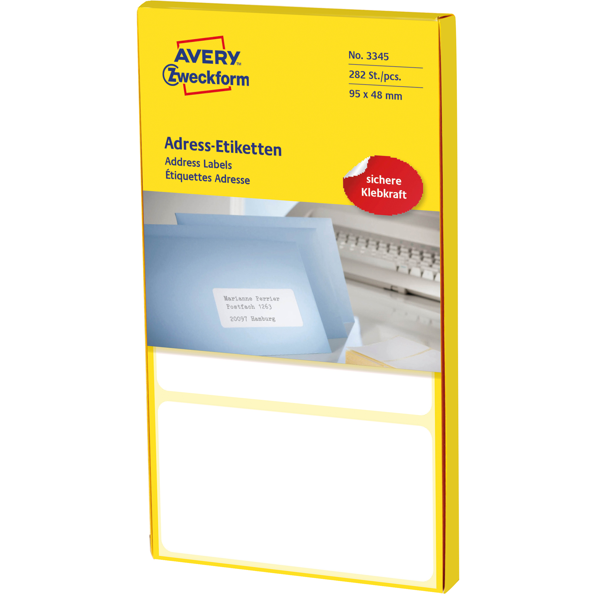 Avery Zweckform Adressetikett Zickzack 95 x 48mm, weiß