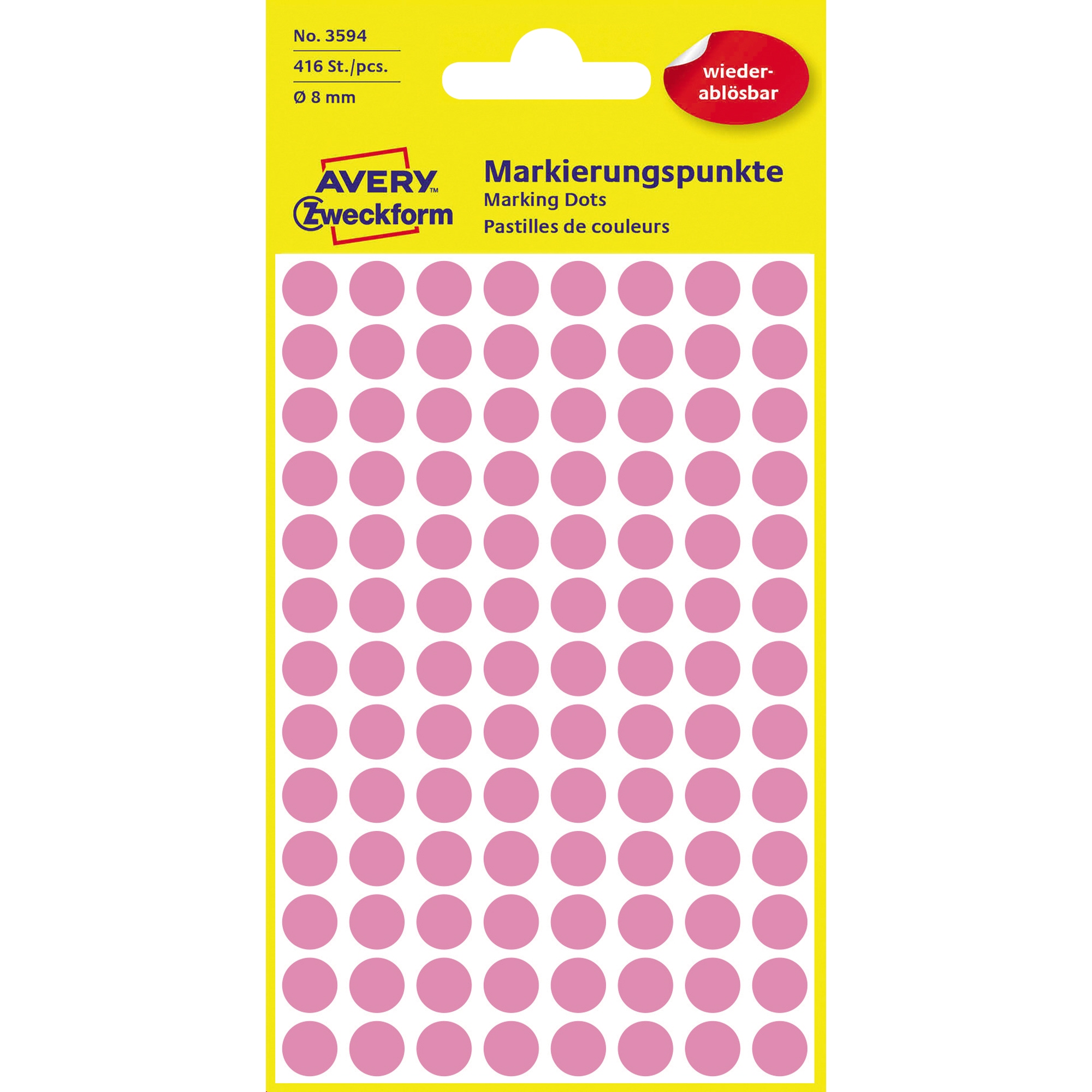 Avery Zweckform Markierungspunkt 8mm pink