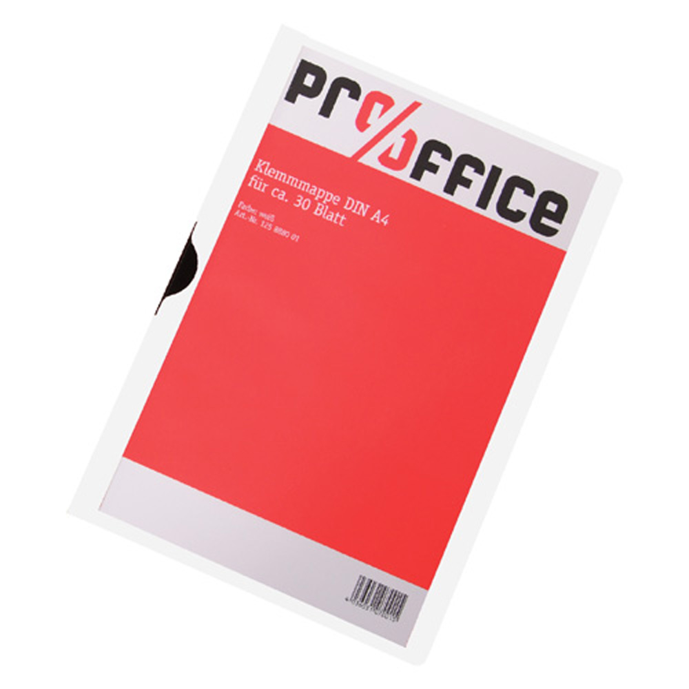 Pro/Office Klemmmappe DIN A4 30 Blatt weiß