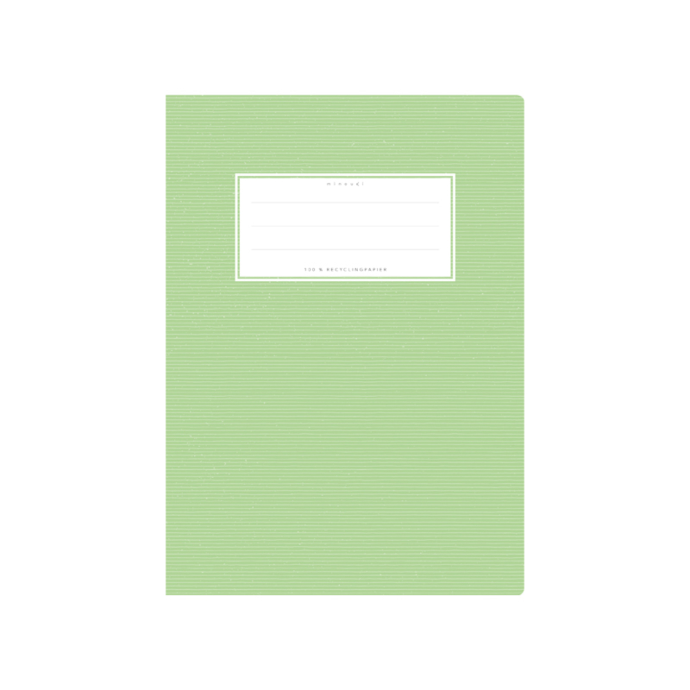 minouki Heftumschlag DIN A5 aus Recyclingpapier einfarbig hellgrün