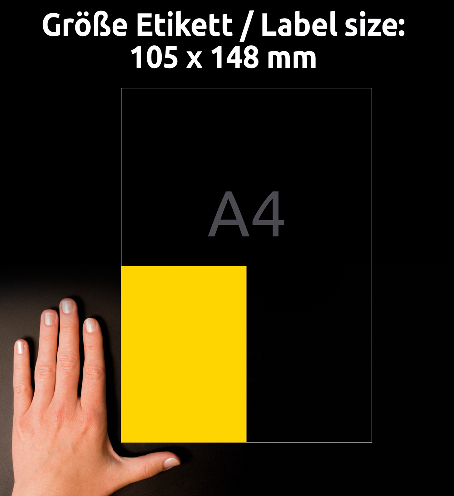 Avery Zweckform Universaletikett 105 x 148 mm gelb