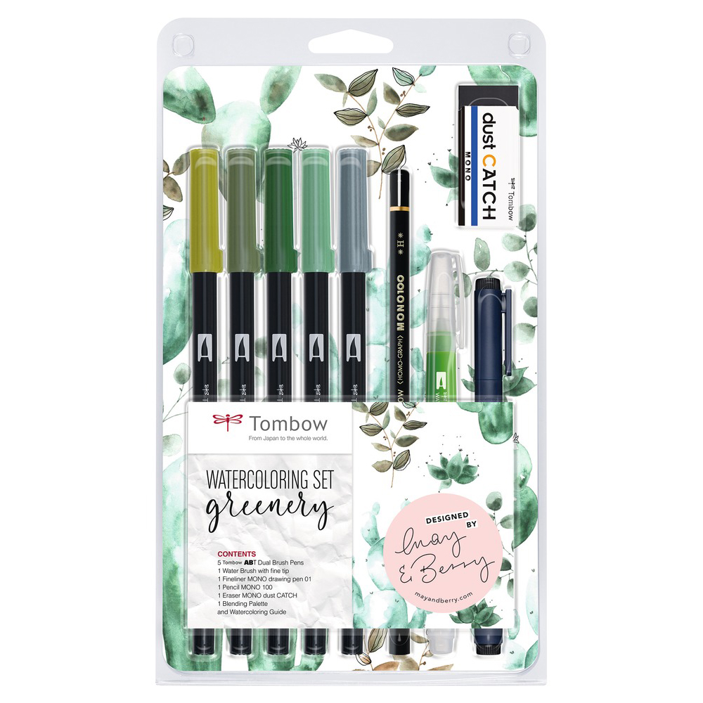 Tombow Watercoloring Set Floral & Greenery Greenery