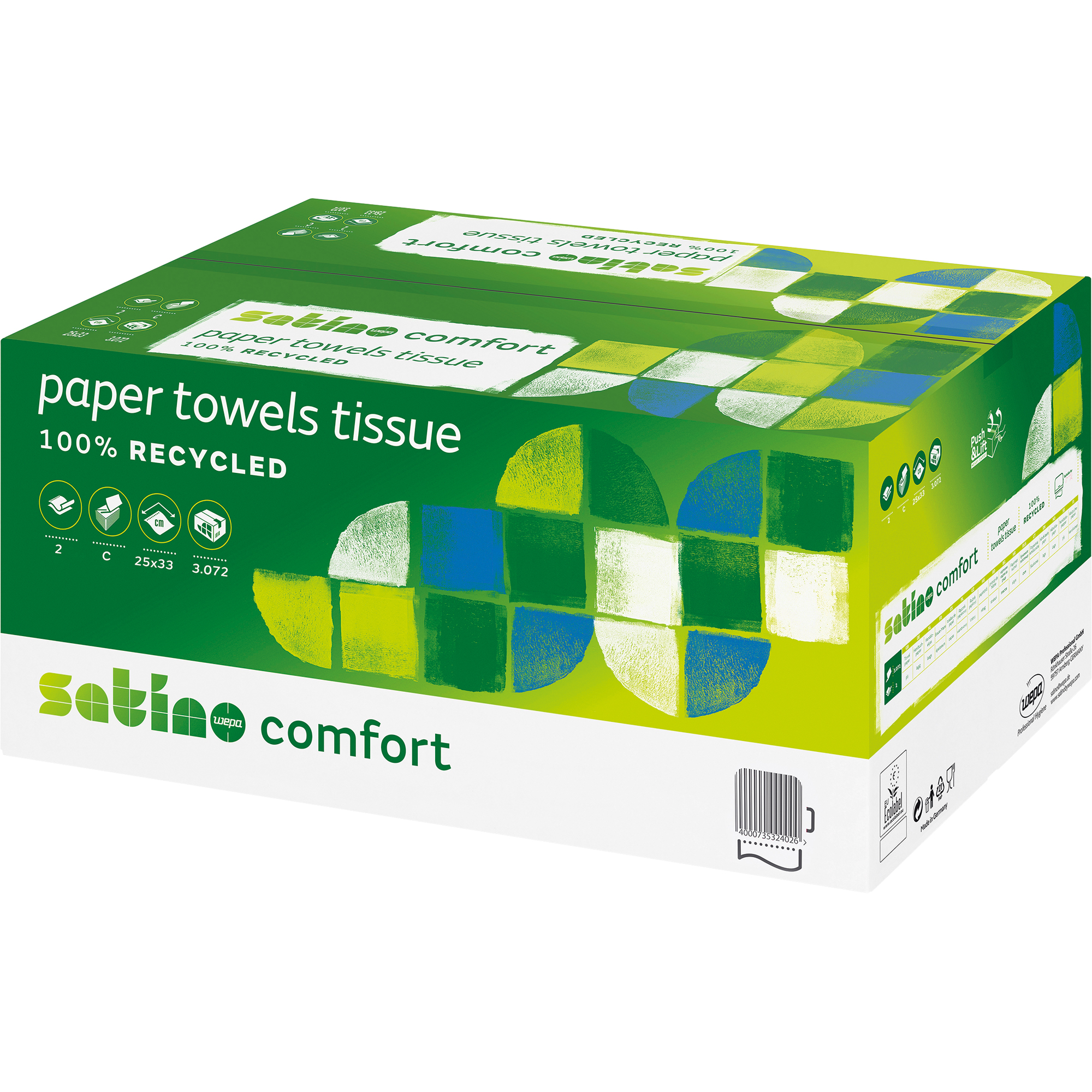 Satino Papierhandtuch comfort C-Falz 25 x 33 cm naturweiß