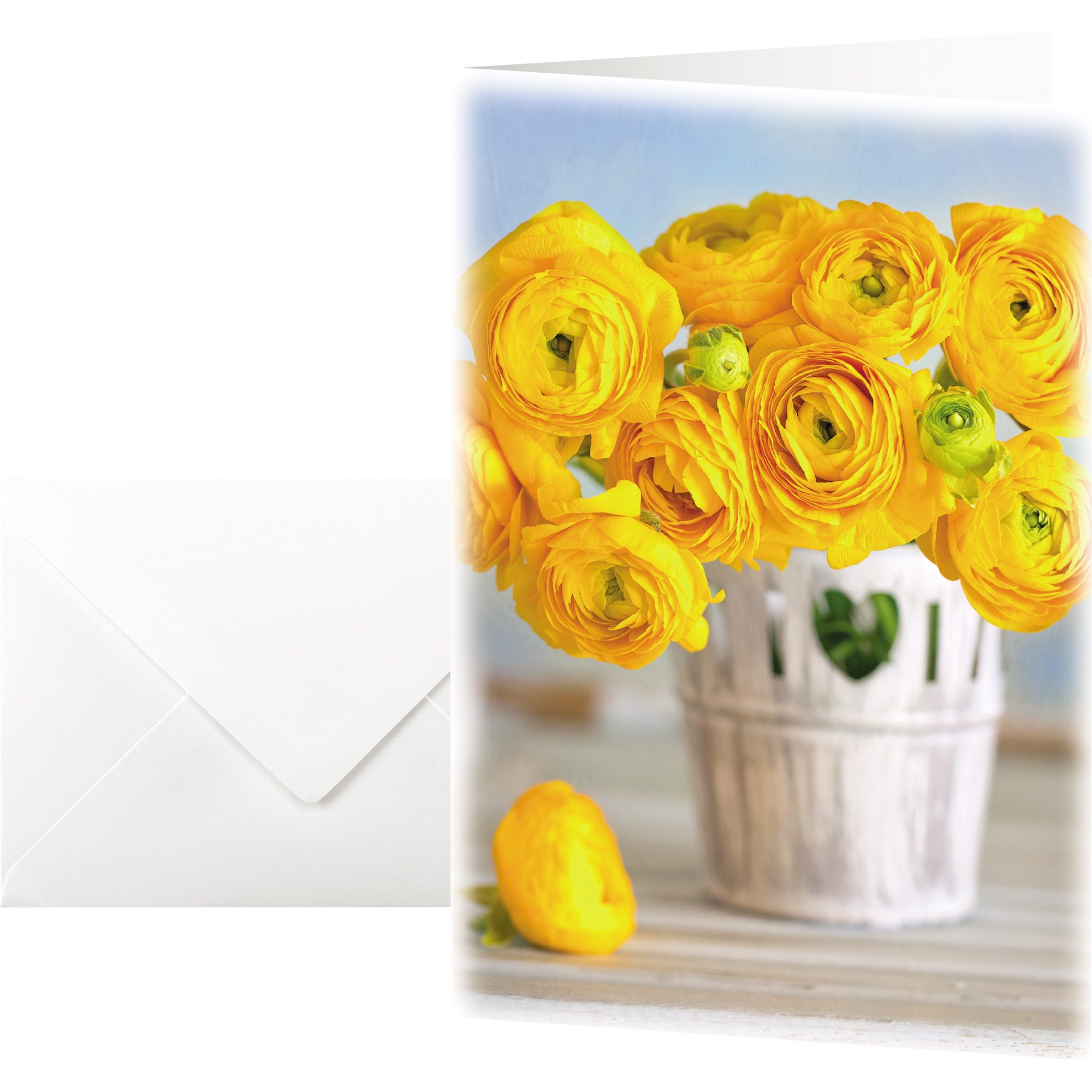 SIGEL Faltkarte Ranunculus 220g Umschlag weiß je 10StPg