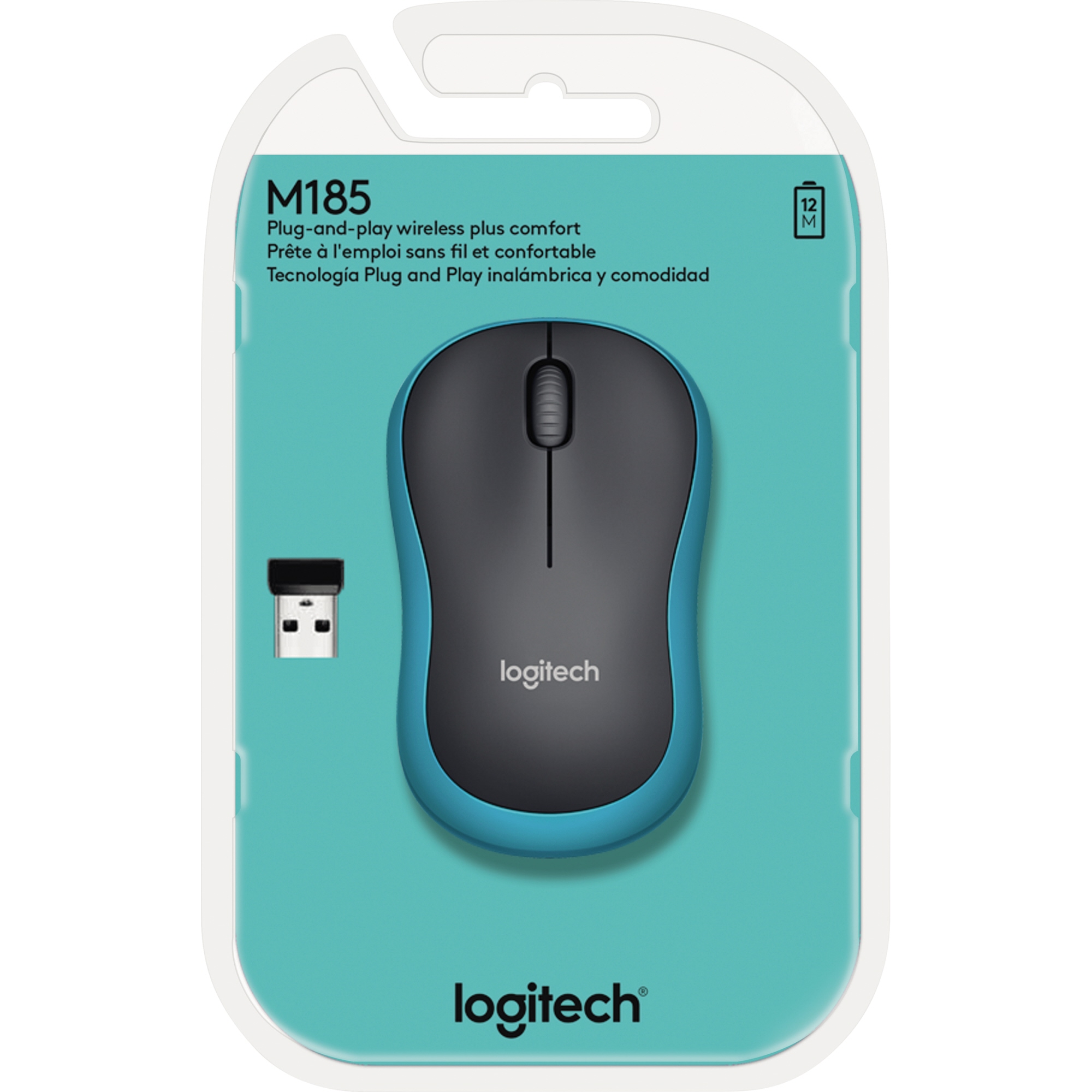 Logitech Mouse M185 schwarz, blau