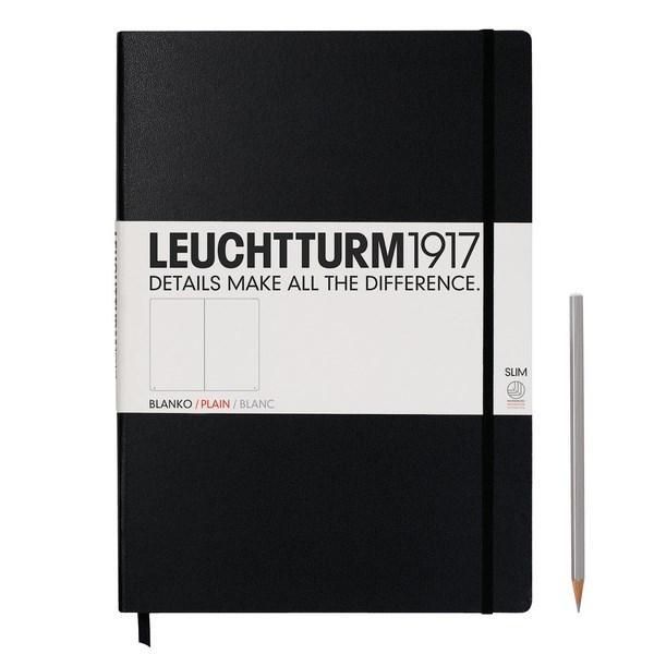 Leuchtturm Notizbuch Master Slim A4+ in schwarz, blanco
