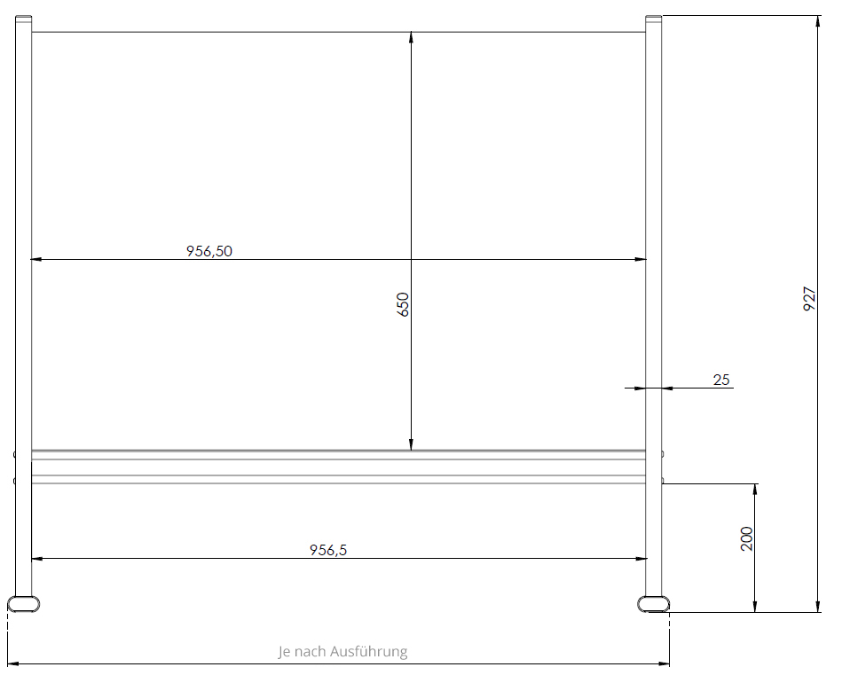 Trennwand / Spuck- und Niesschutz, Acrylglas 800 x 650 mm (B x H)