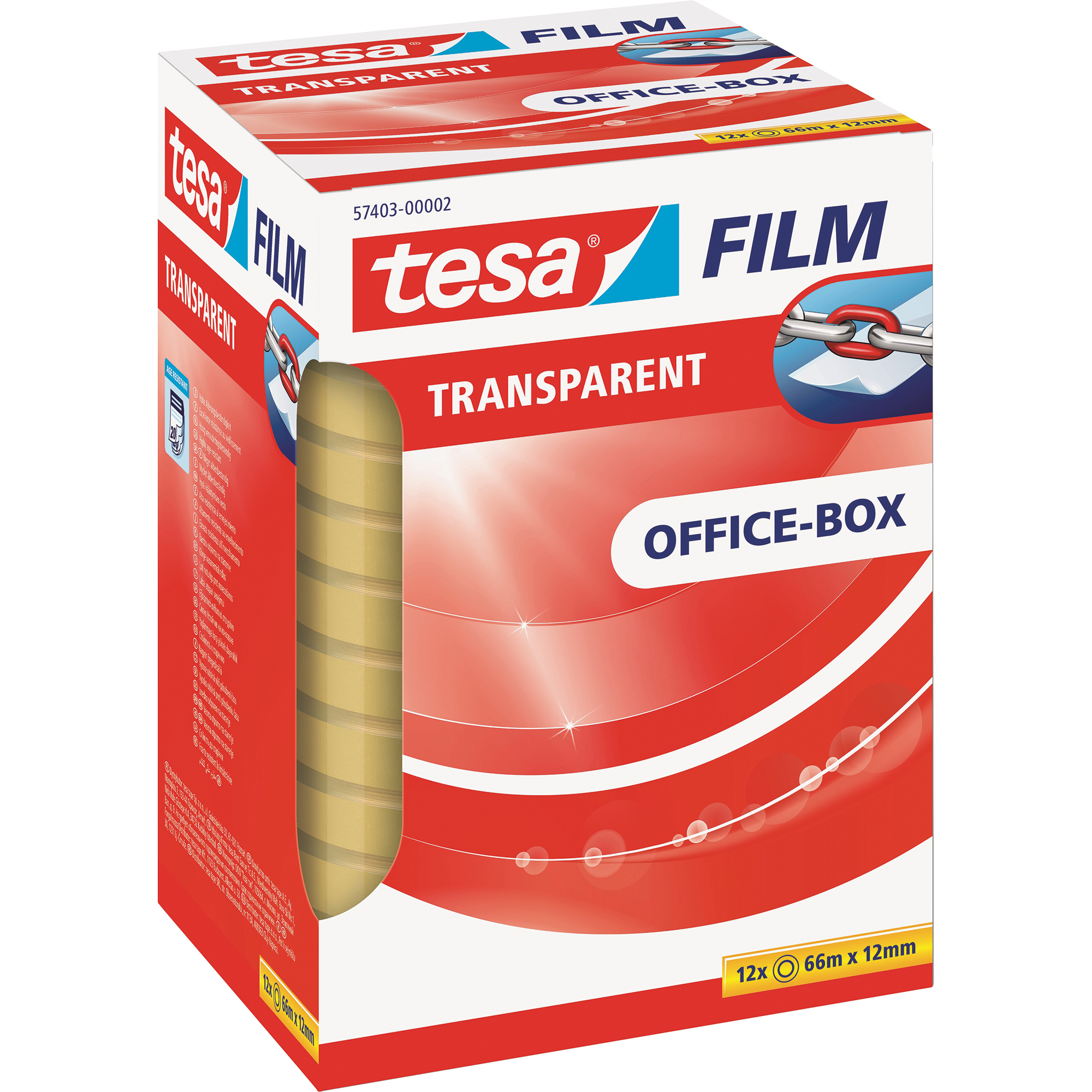 tesa® Klebefilm tesafilm® transparent Office-Box 12mm 12 mm x 66 m (B x L)