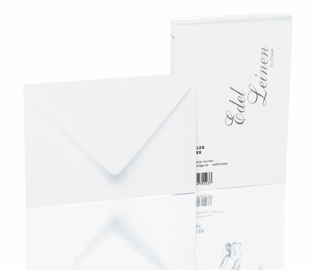Rössler Briefumschlag Edelleinen - DIN C6 weiß