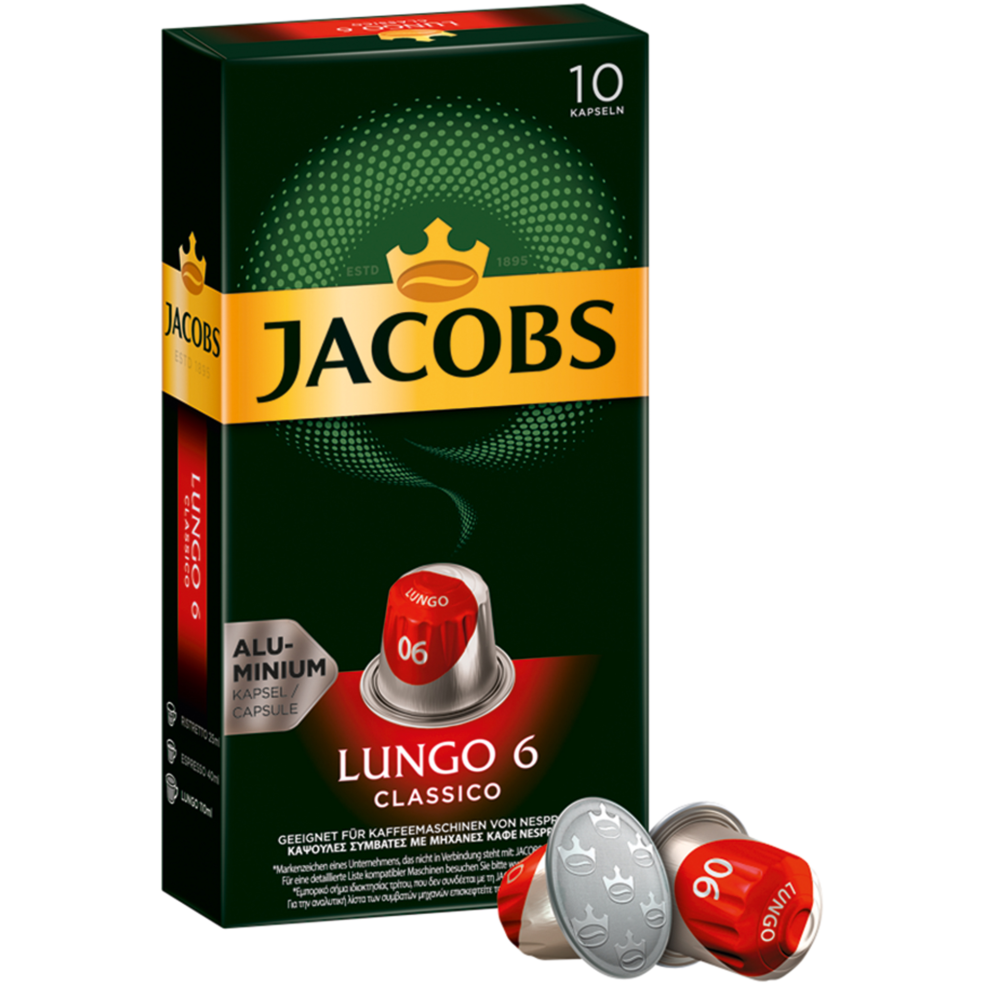 JACOBS Kaffeekapsel Lungo 6 10 x 5,2 g/Pack.