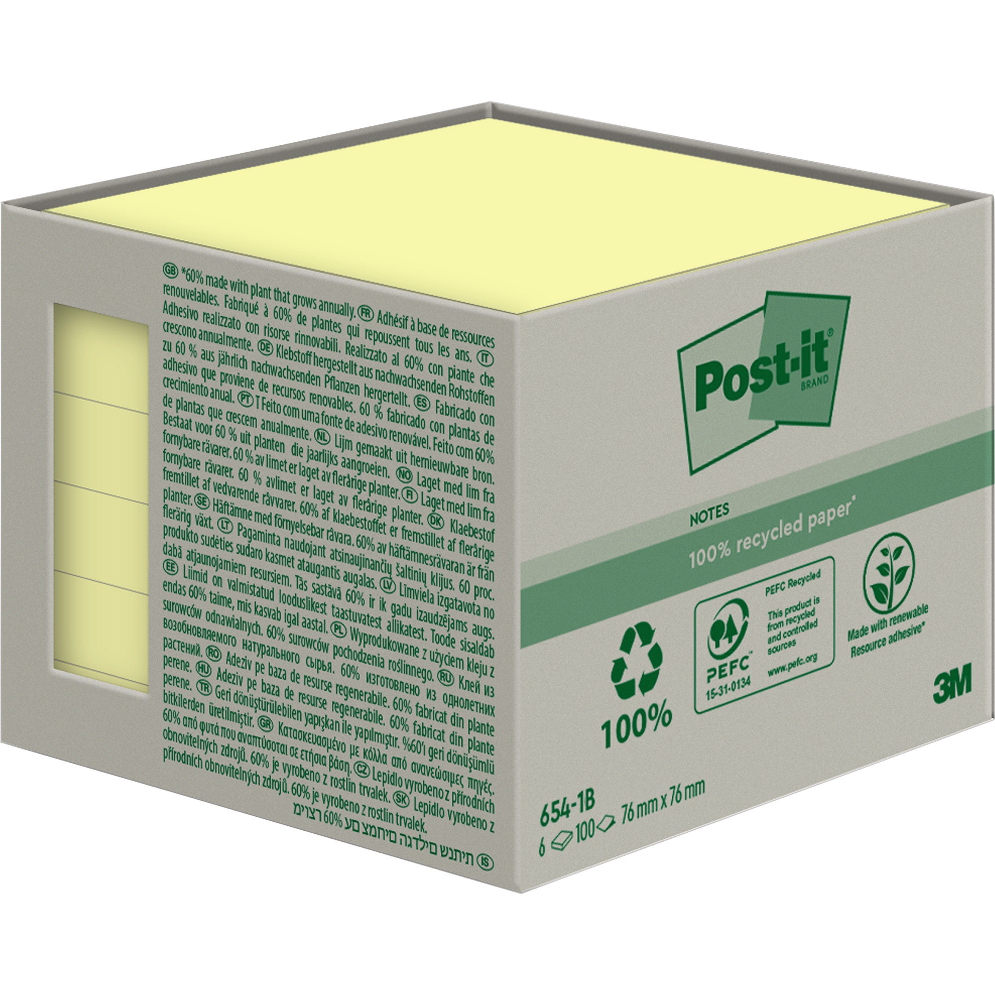 Post-it® Haftnotiz Recycling Notes 76 x 76 mm (B x H)