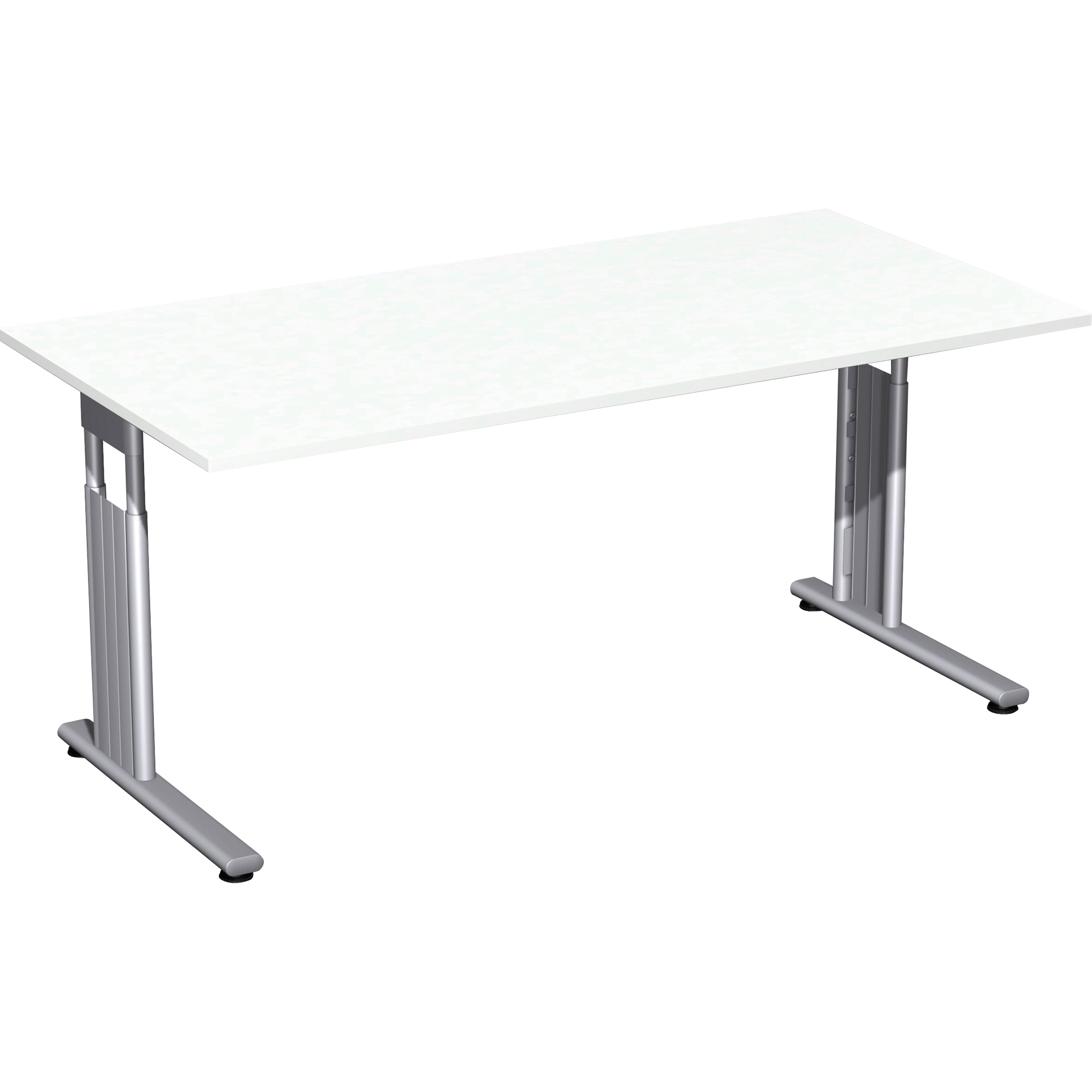 Geramöbel Schreibtisch C Fuß Flex 160 x 68-82 x 80 cm Rechteck silber