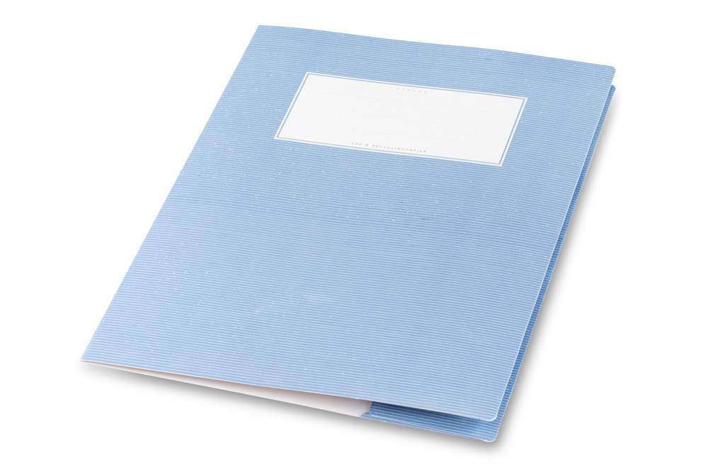 minouki Heftumschlag DIN A4 aus Recyclingpapier einfarbig hellblau