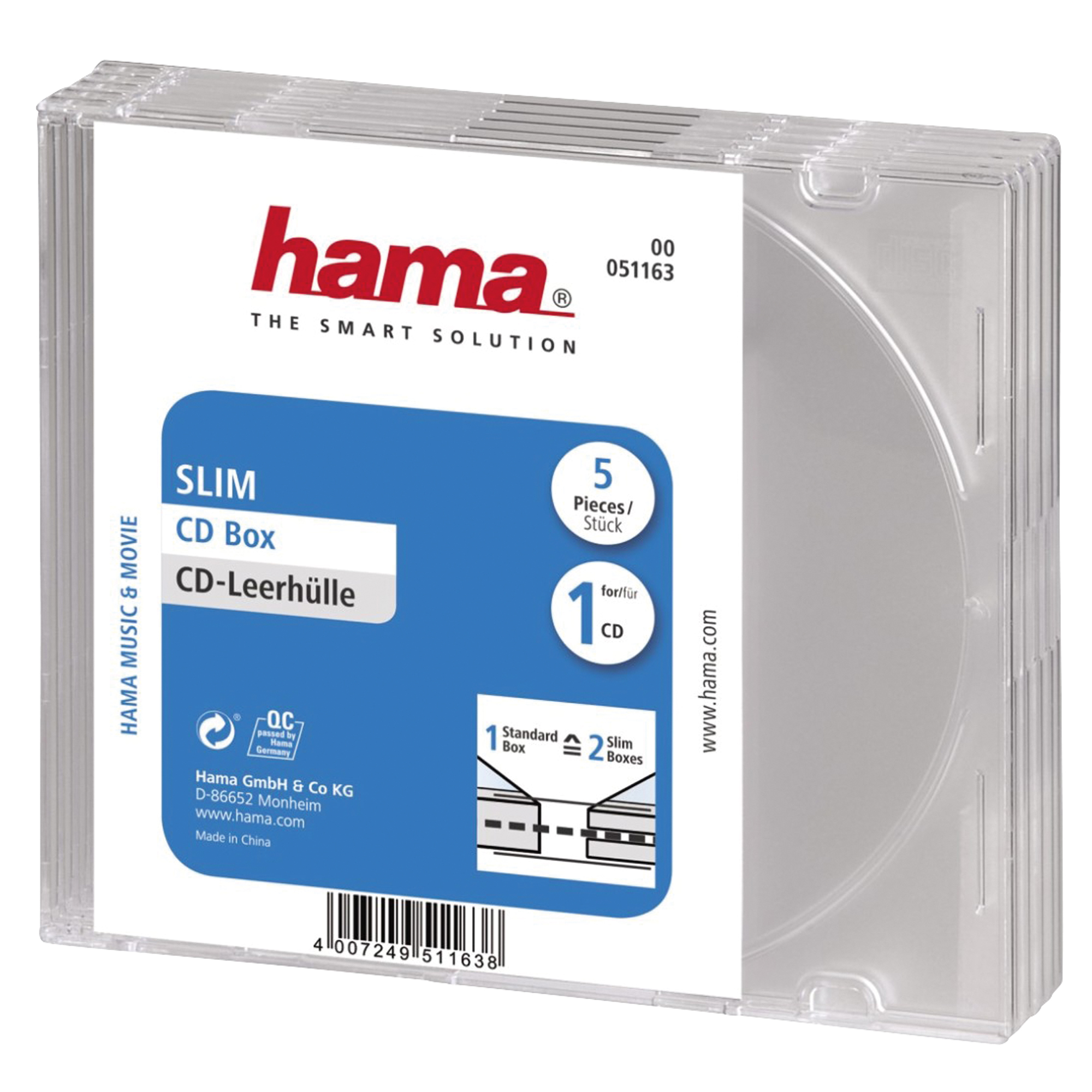 Hama CD/DVD Hardbox transparent