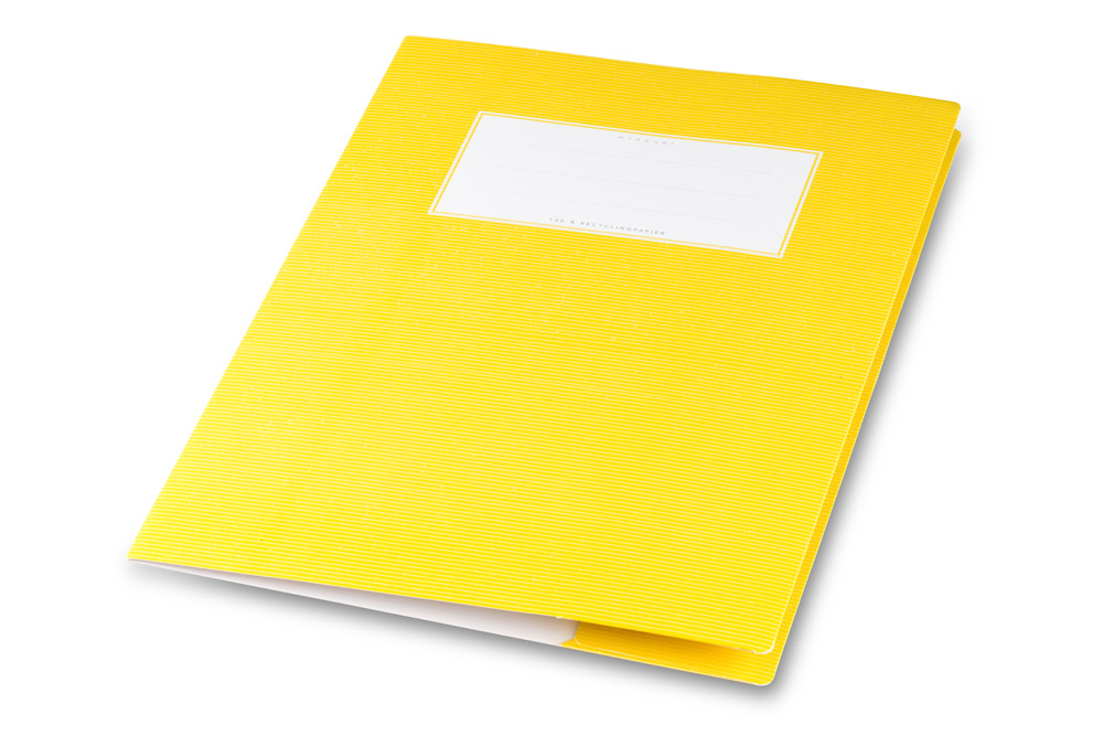 minouki Heftumschlag DIN A4 aus Recyclingpapier einfarbig gelb