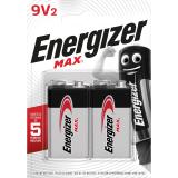 Energizer Batterie Max Alkaline 9VE-Block6LR61 2 St.Pack.