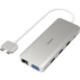 Hama Dockingstation USB-C (MacBook AirPro) silber/weiß