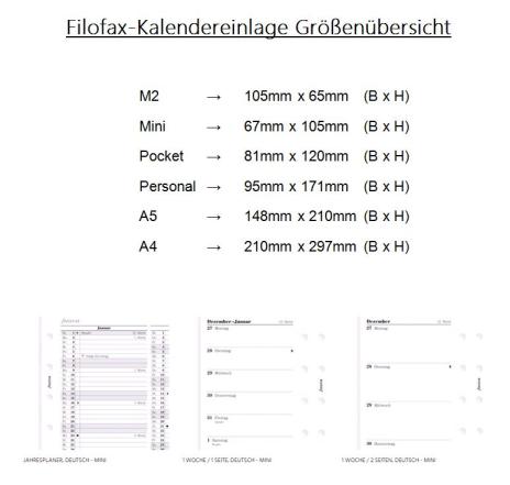 deutsch Filofax Pocket Prof.1 Woche auf 2 Seiten 2022