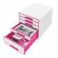Leitz Schubladenbox WOW CUBE 5 Schubfächer pink, weiß-2
